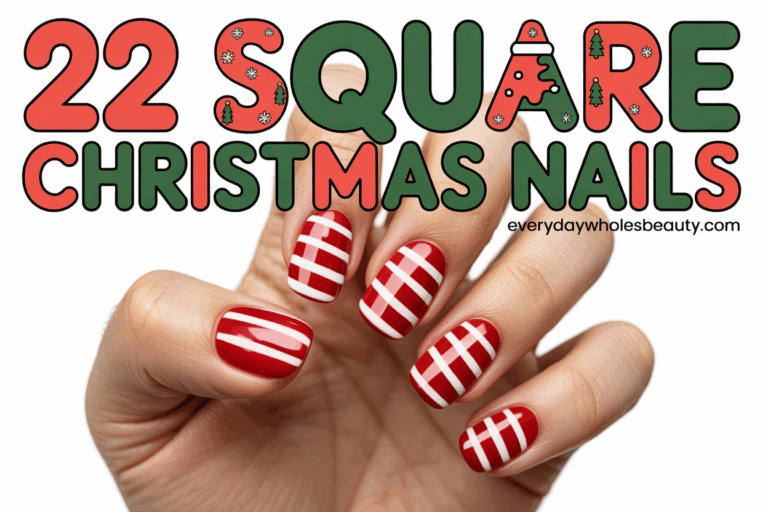 22 Christmas Nails Square Shaped Ideas for Elegant Holiday Style